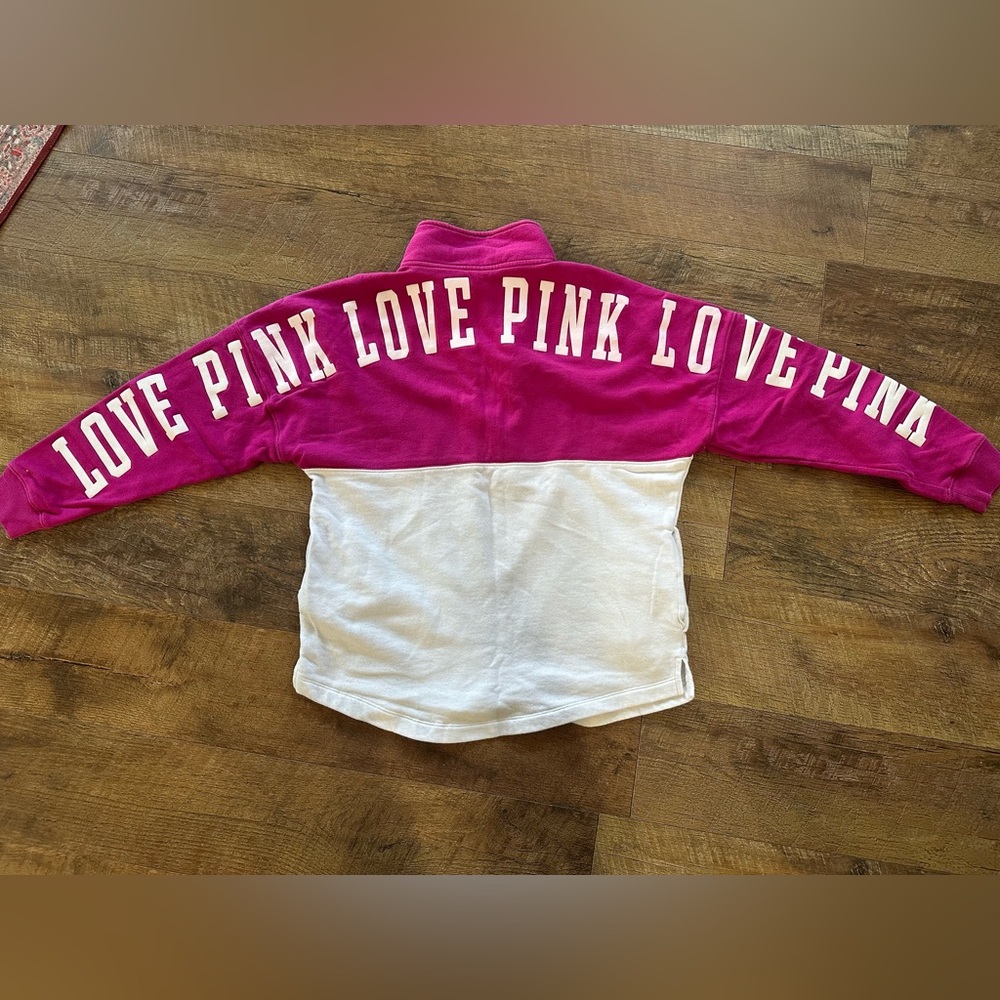 Oversized quarter zip pink Victoria’s Secret hoody